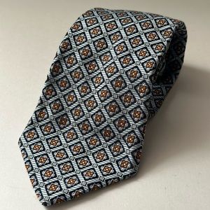 Victor Talbots Italian Silk Pattern Tie Men’ 58” L 4” W Gray/Blue Pattern